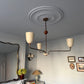 Installed Large Plain Spun Plaster Ceiling Rose