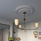 Installed Large Plain Spun Plaster Ceiling Rose