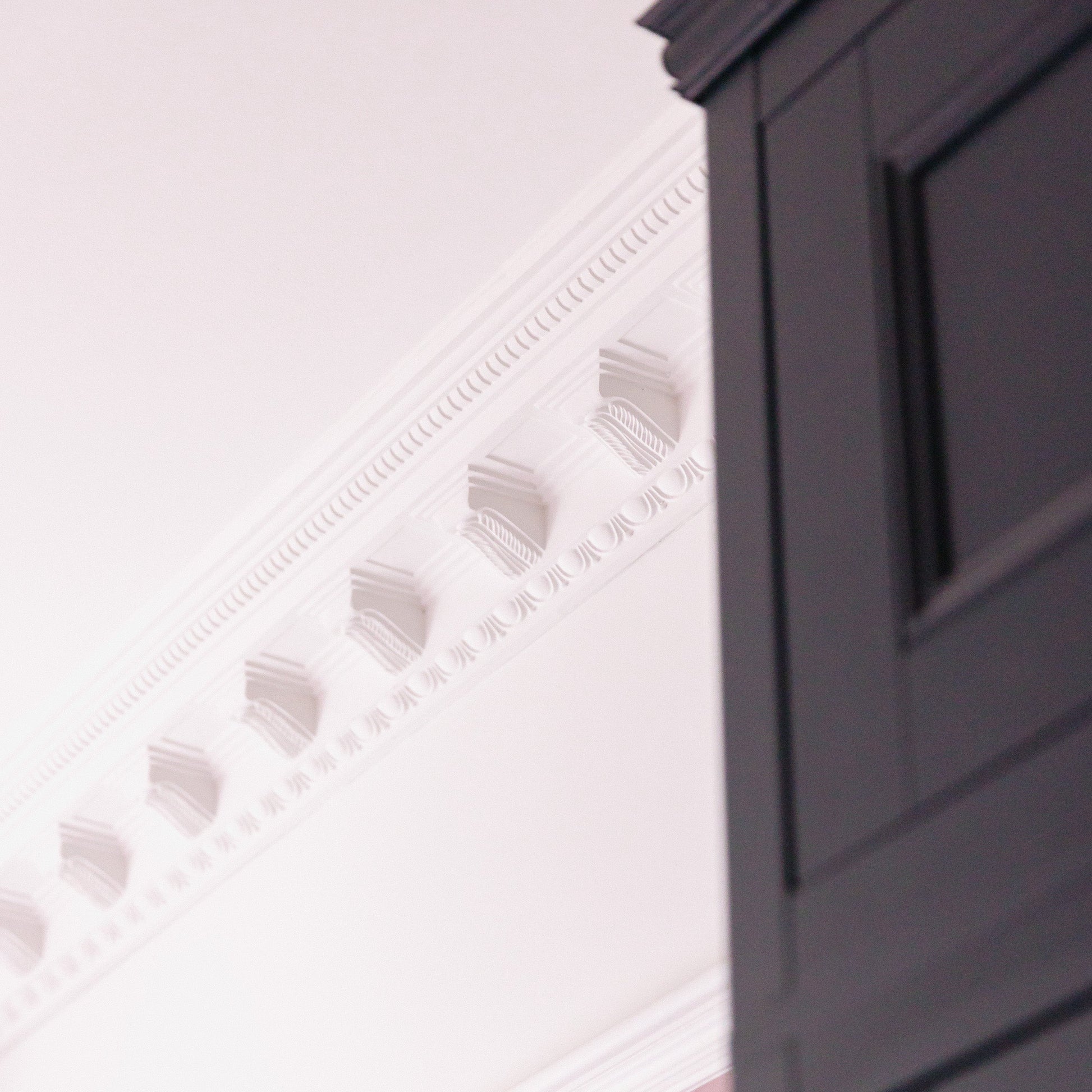 victorian dentil coving in pink bedroom