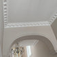 dentil victorian plaster coving in grey hallway