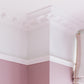 Victorian medallion coving in pink room 