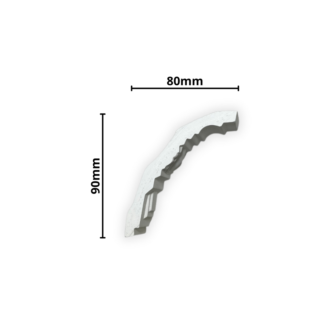 Plaster Coving Dentil Egg & Dart 90mm Drop MPC019
