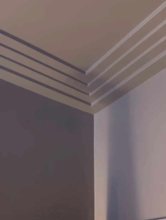 4 step plaster coving close up fitted