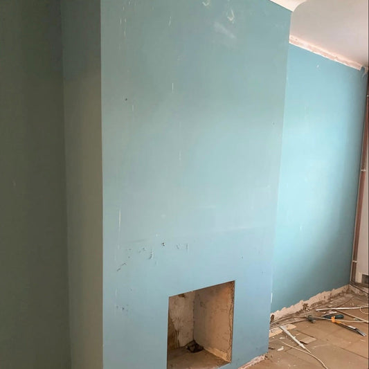 Room during plaster ceiling rose project