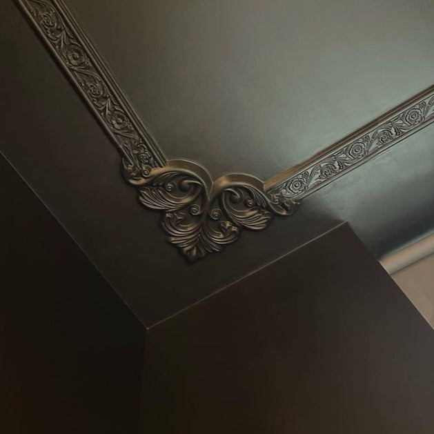 Dado corner floral panel moulding painted