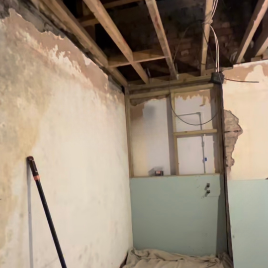 Room before plaster coving instillation