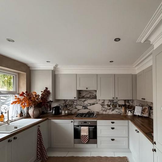 Victorian plaster cornice fitted in kitchen