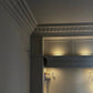Close up of Ornate Victorian Coving in Modern Kitchen
