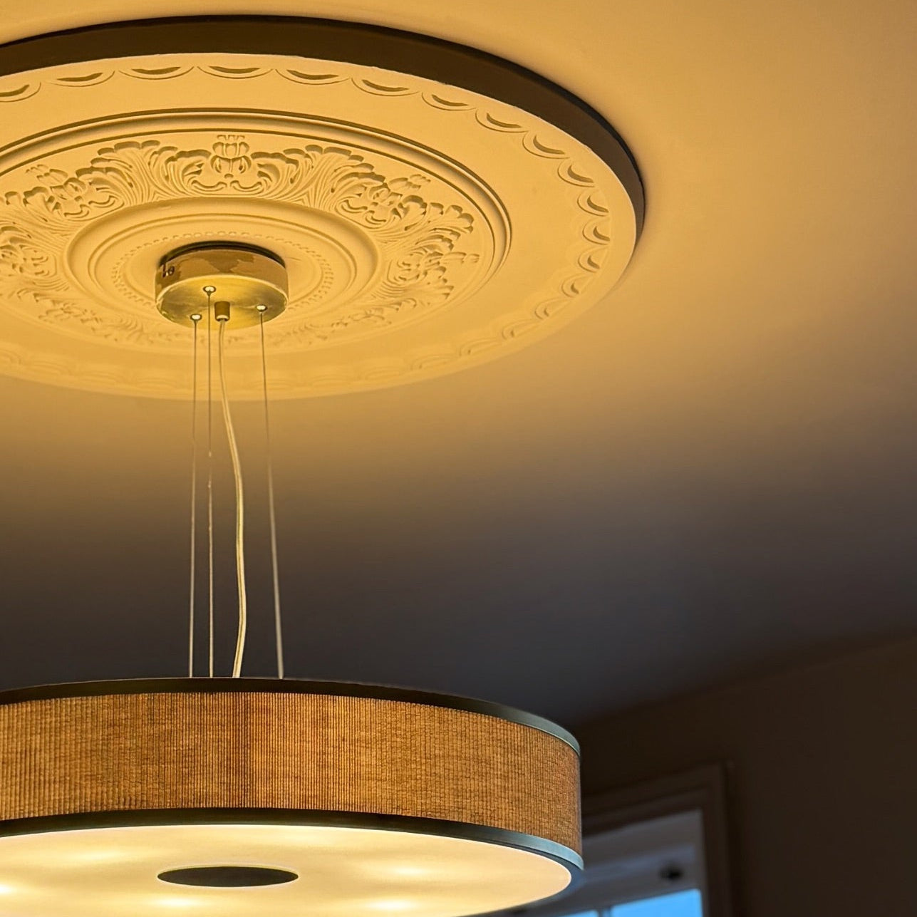 Close up of Victorian Plaster Ceiling Rose