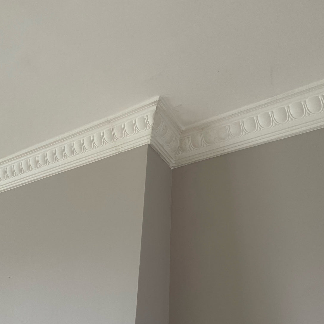 Celieng Roses Georgian Egg and Dart Plaster Coving 85mm | Plaster Ceiling Roses