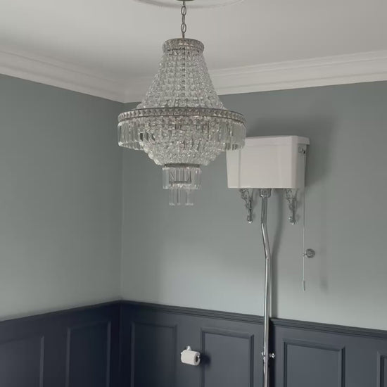 Plaster Ceiling Rose installed in Family Bathroom