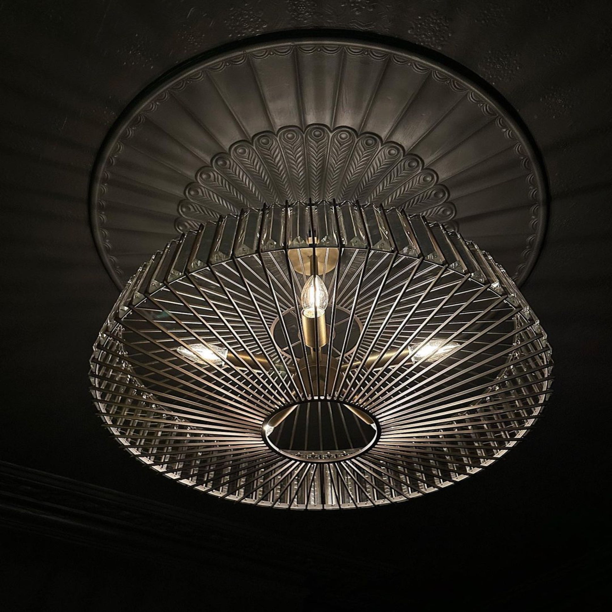 Georgian Plaster Ceiling Rose in cosy lighting