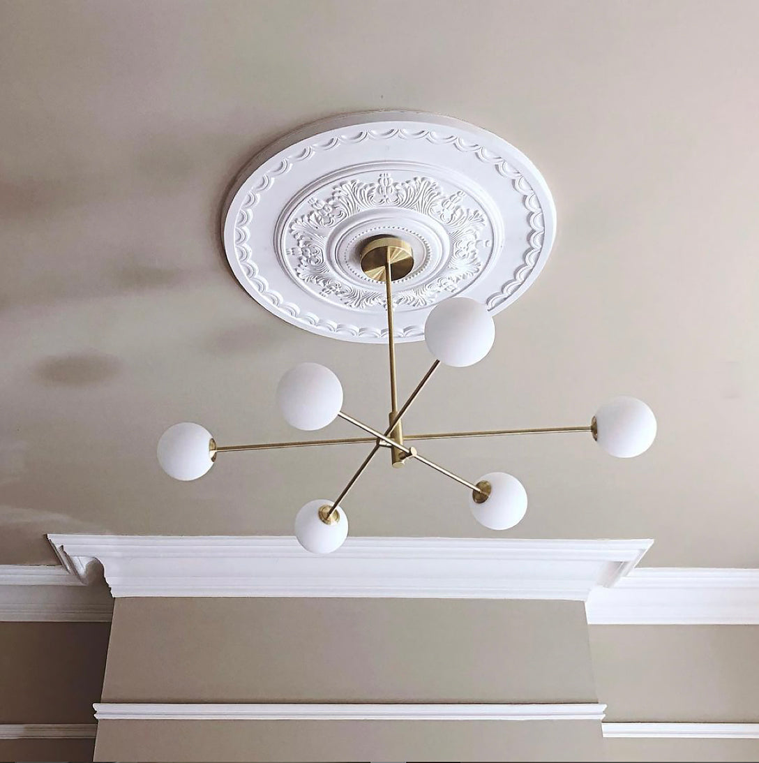 Acanthus Leaf Plaster Ceiling Rose from beneath