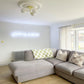 Sunflower Plaster Ceiling Rose in living room setting