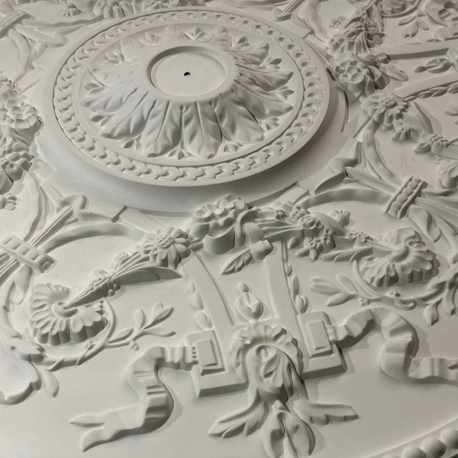 Large Plaster Ceiling Rose detailed close-up