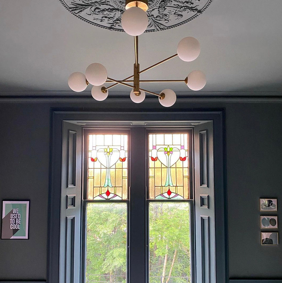 Large Plaster Ceiling Rose in natural lighting