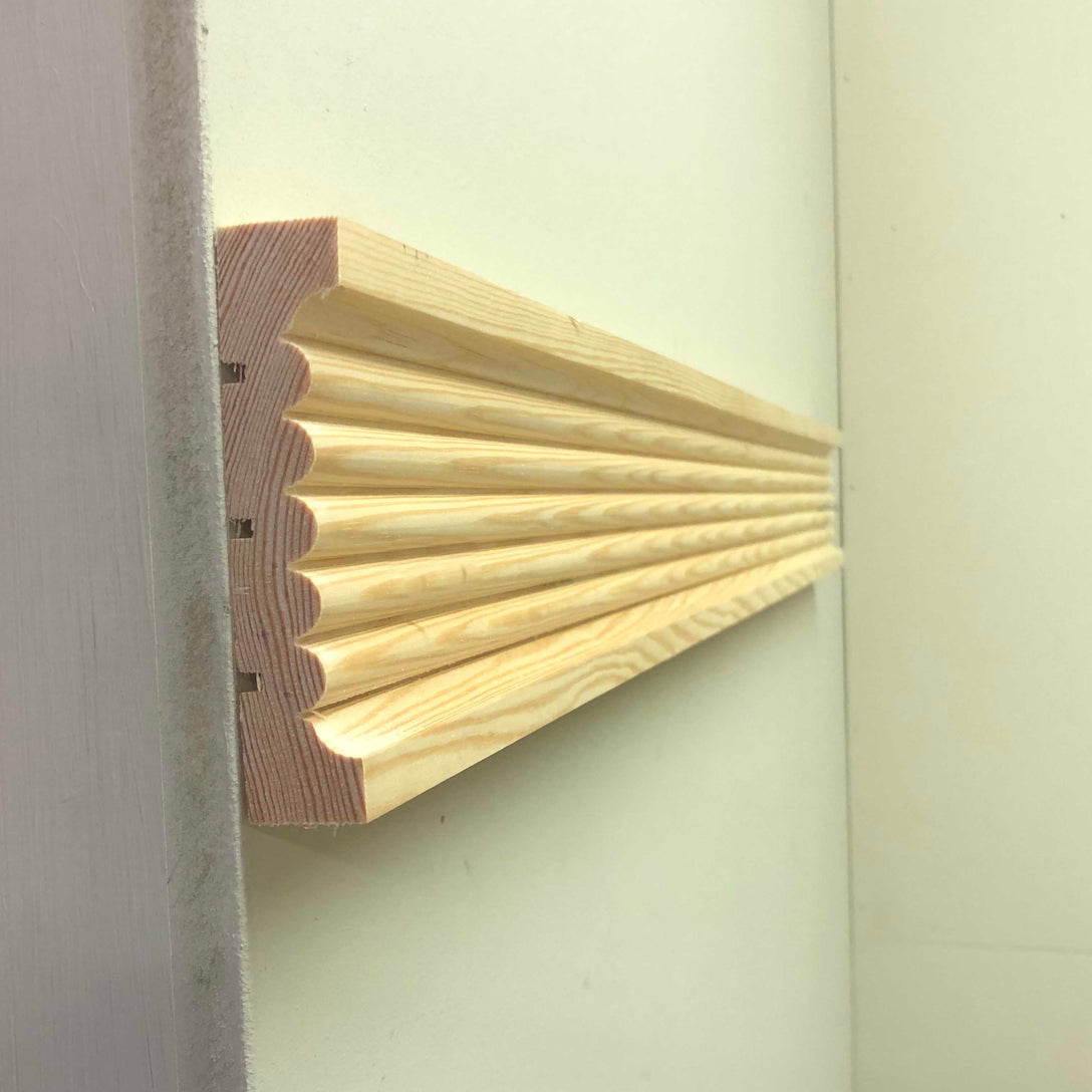 side view of Victorian Timber Architrave Fluted 91mm x 20mm 