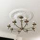 Ornate Floral Plaster Ceiling Rose with metal light fitting