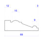 technical image of measurements of victorian timber architrave