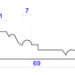 technical image of side aspect of timber architrave with measurements