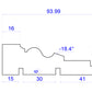 technical image showing Timber Architrave measurements 94mm x 28mm 