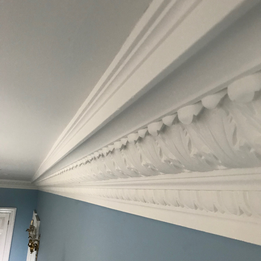 detailed close up showing victorian Plaster Coving 235mm Drop 