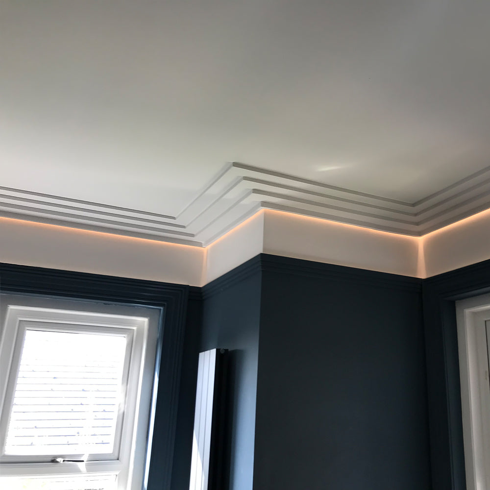 Coving Large 3 Step Art Deco Plaster Coving LPC075 | Plaster Ceiling Roses