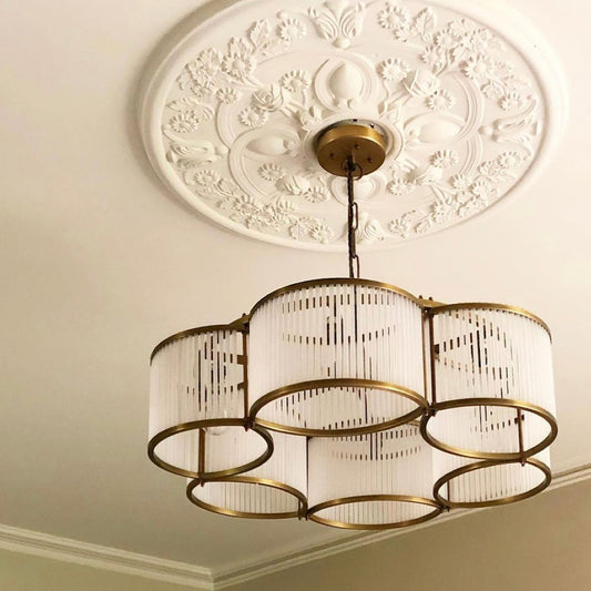 Victorian Gothic Plaster Ceiling Rose in period room