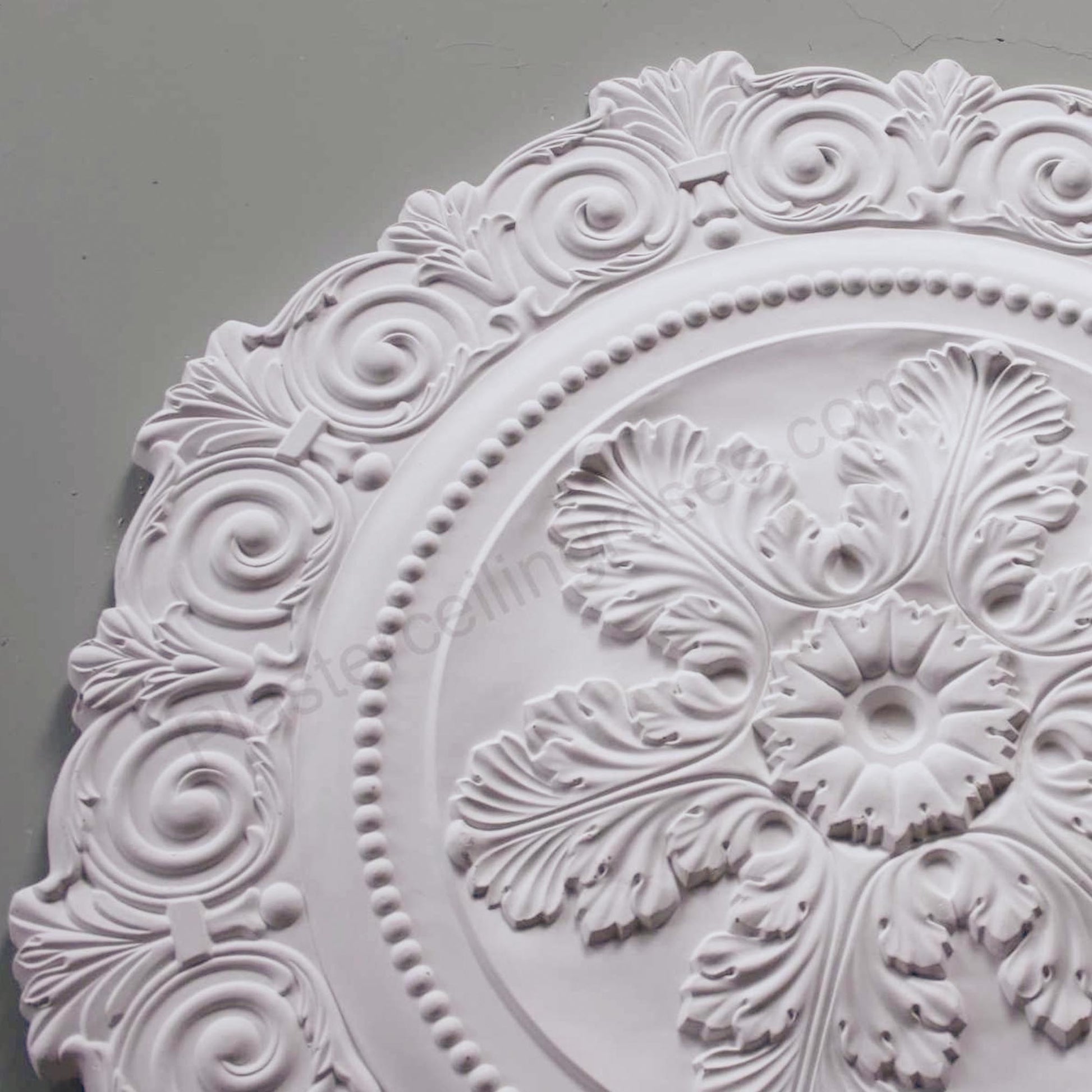 aspect of Victorian Plaster Ceiling Rose section 850mm dia.
