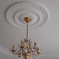 victorian sunflower plaster ceiling rose fitted in bright home
