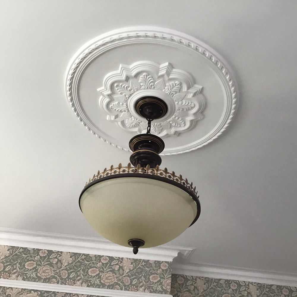 Palmette & Rope Plaster Ceiling Rose in period room