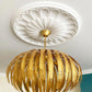 Art Deco Floral Plaster Ceiling Rose shown with chandelier 680mm dia. 