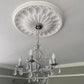 example of art deco floral plaster ceiling rose shown in bright room 
