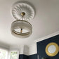 1930's Floral Style Plaster Ceiling Rose with fringe light fitting