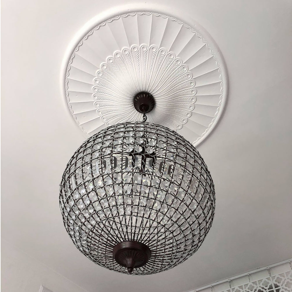 Georgian Plaster Ceiling Rose on white ceiling