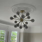 Ornate Floral Plaster Ceiling Rose near large window