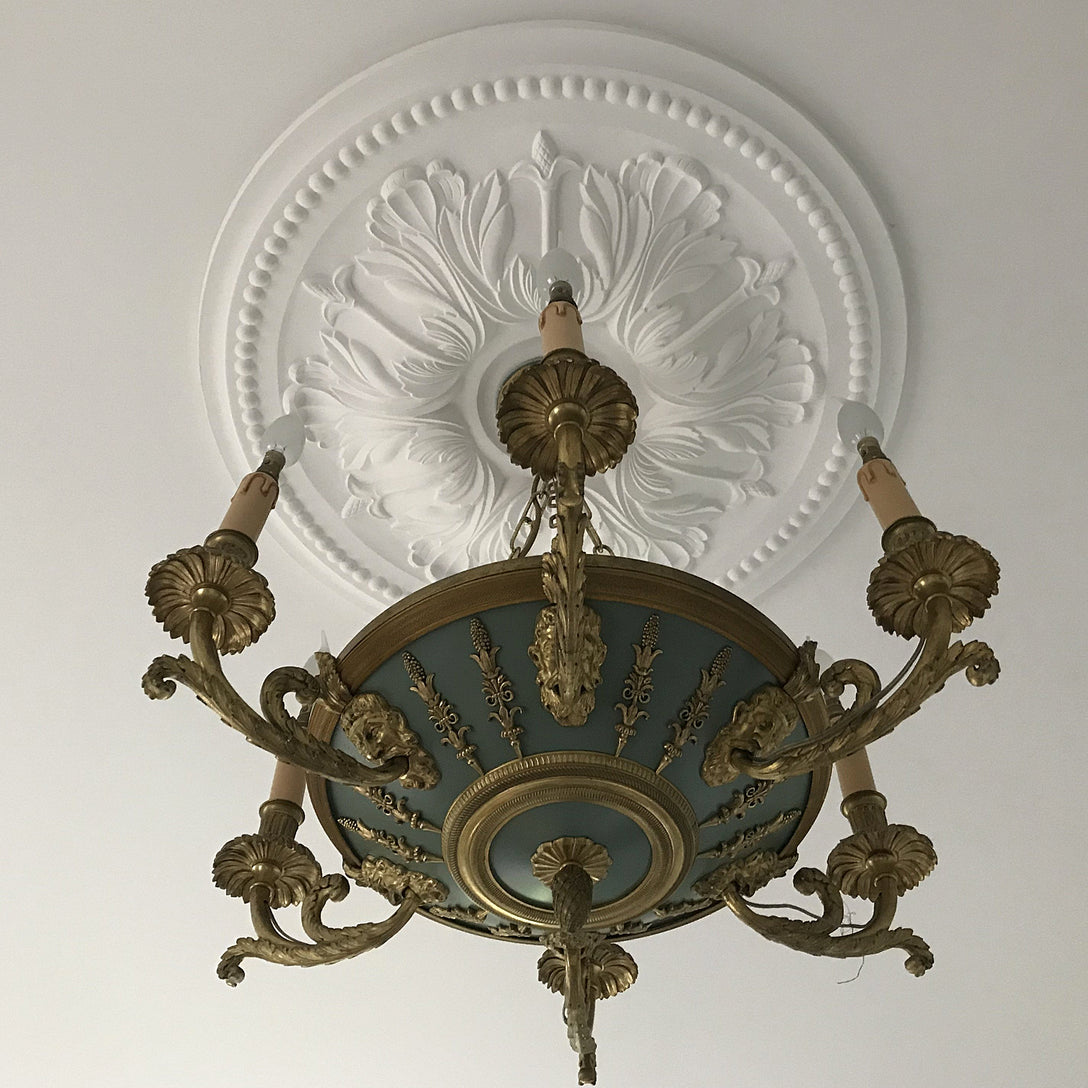 Ornate Floral Plaster Ceiling Rose from beneath