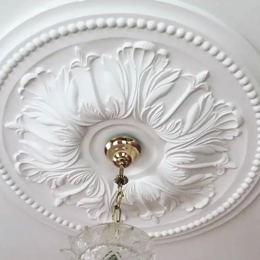 Ornate Floral Plaster Ceiling Rose from below