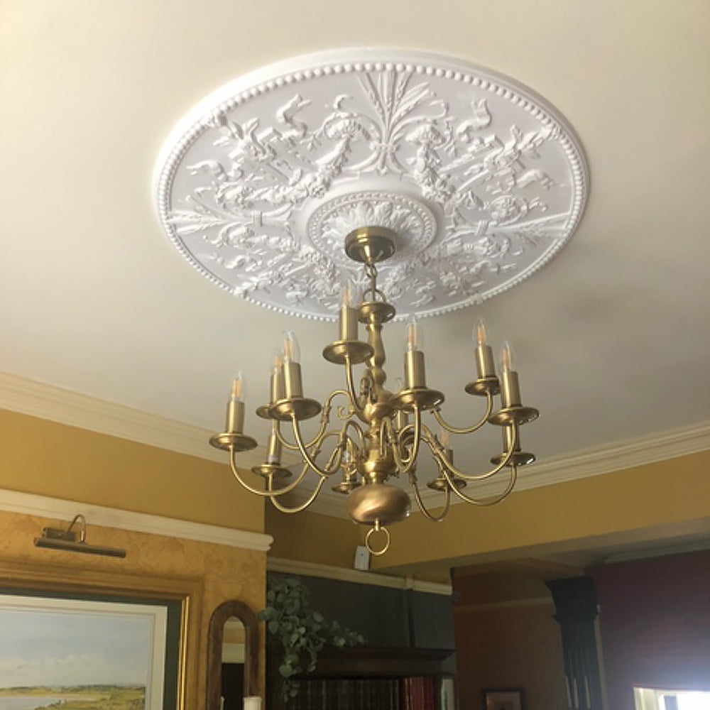Large Plaster Ceiling Rose in traditional room