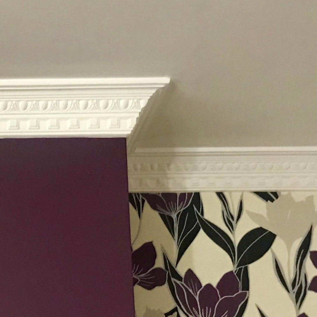 Dentil Egg & Dart above feature wallpaper