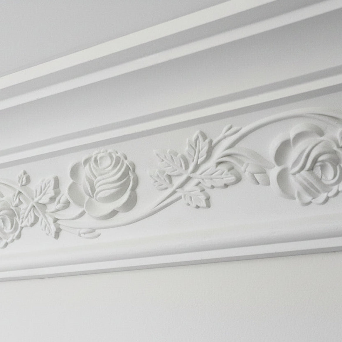 Plaster Roses Decor Wild Rose Plaster Coving 120mm | Plaster Ceiling Roses