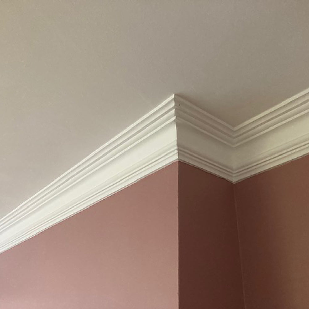 Victorian Coving shown in a pink room - Drop 120mm 