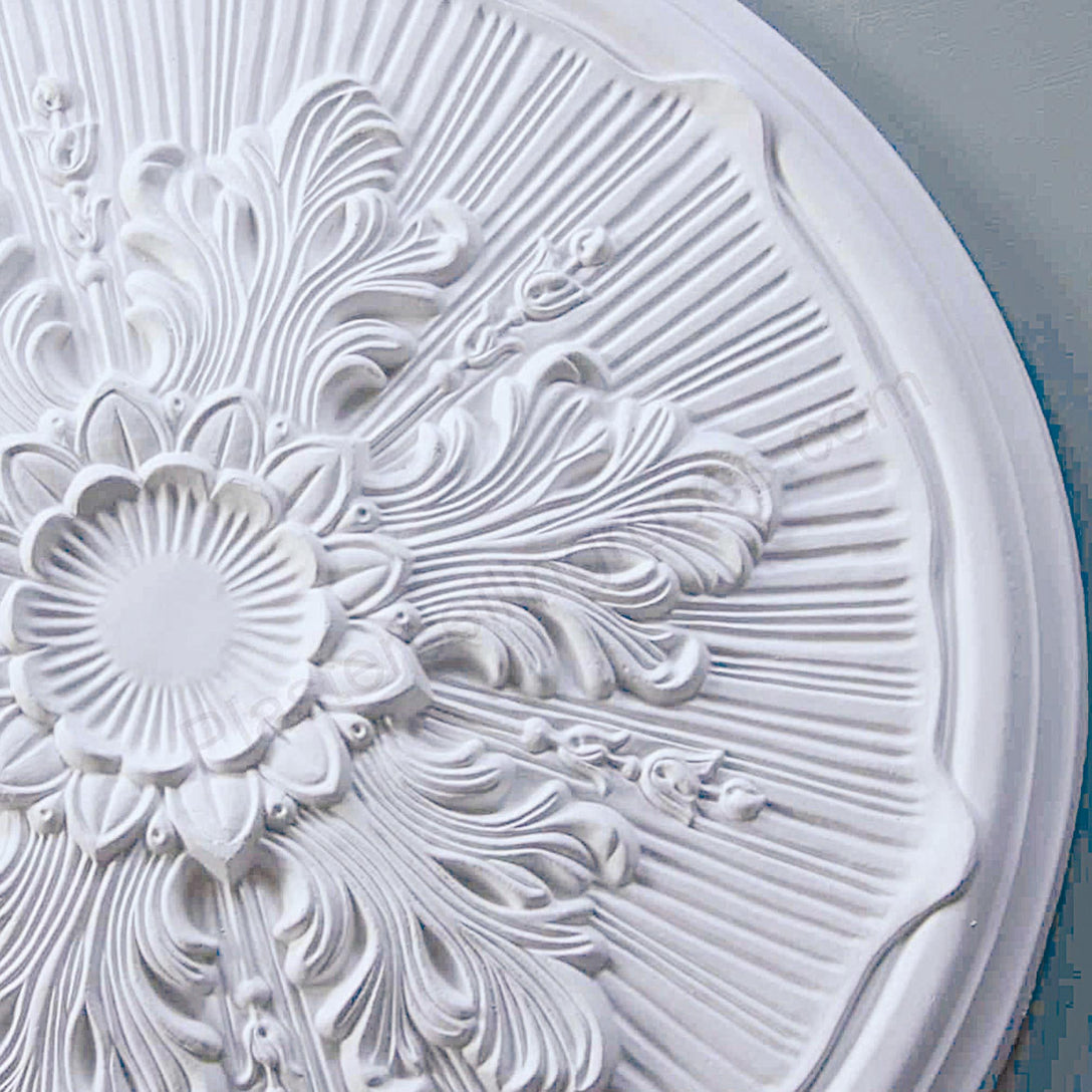 close up photo of acanthus Plaster Ceiling Rose details 510mm dia. Acanthus 