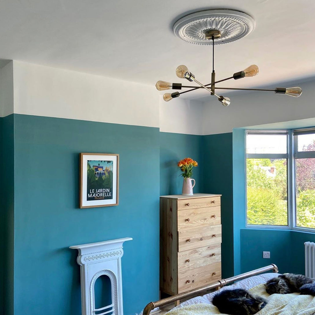 Sunflower Plaster Ceiling Rose in homely room