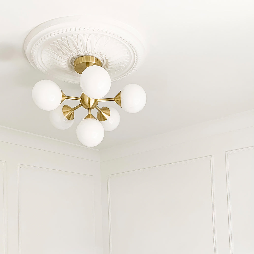 Sunflower Plaster Ceiling Rose in bright room