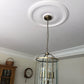 Plain Plaster Ceiling Rose with Beading with modern light fitting
