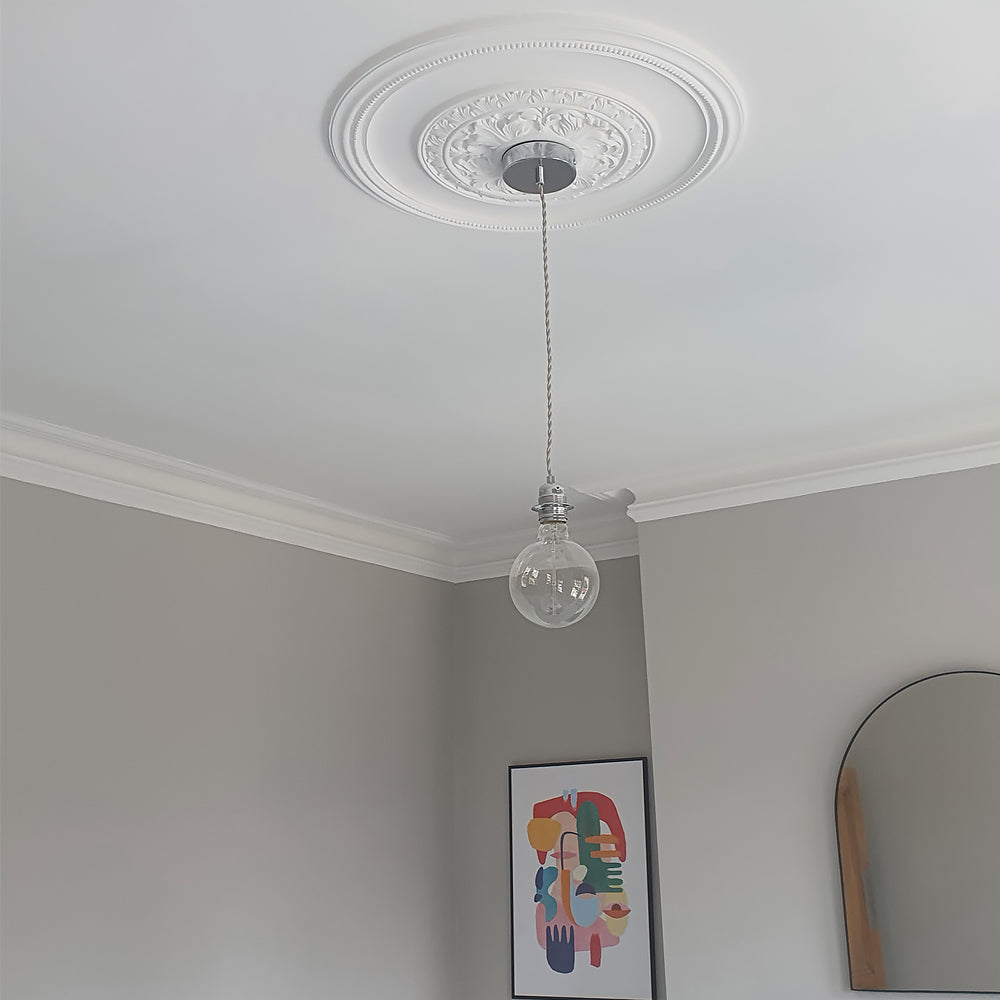 Plaster Ceiling Rose Plain Acanthus in light room