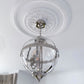 Plaster Ceiling Rose Plain Acanthus with metal light fitting