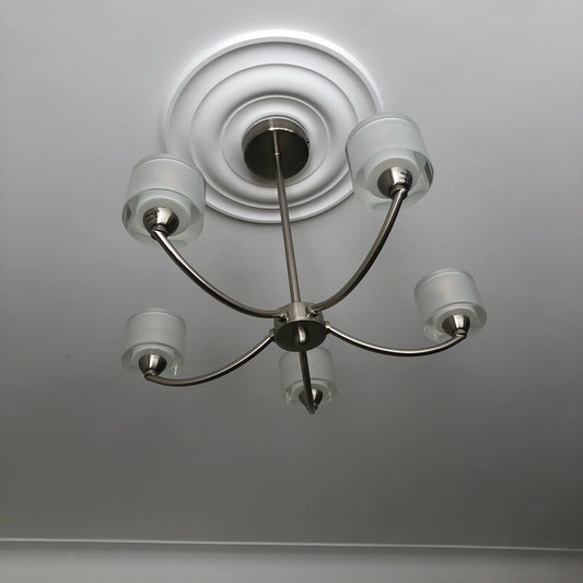 Medium Sized Ceiling Rose with modern light fitting