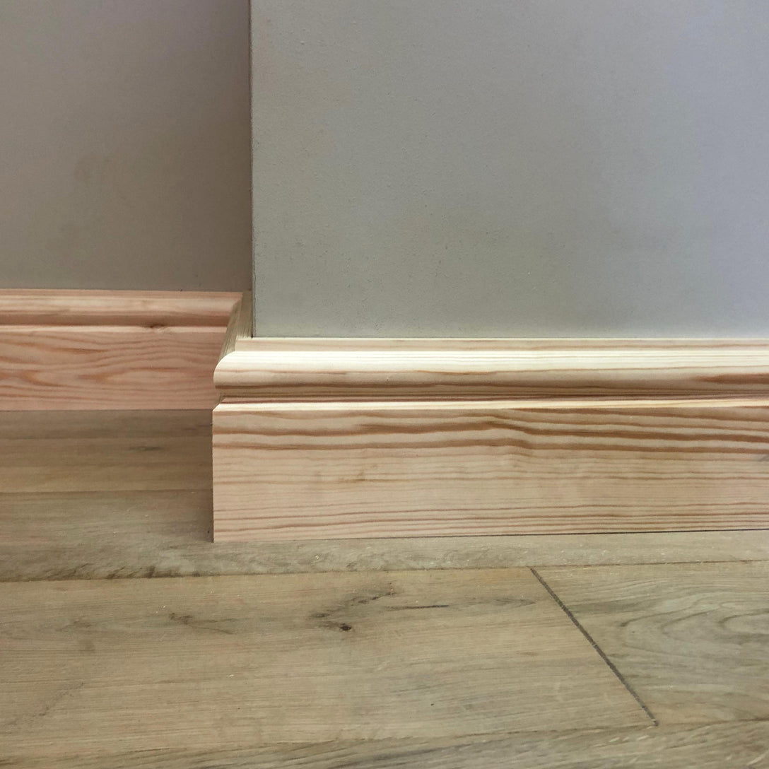 close up image showing Antique Victorian Skirting Board 117mm x 21mm